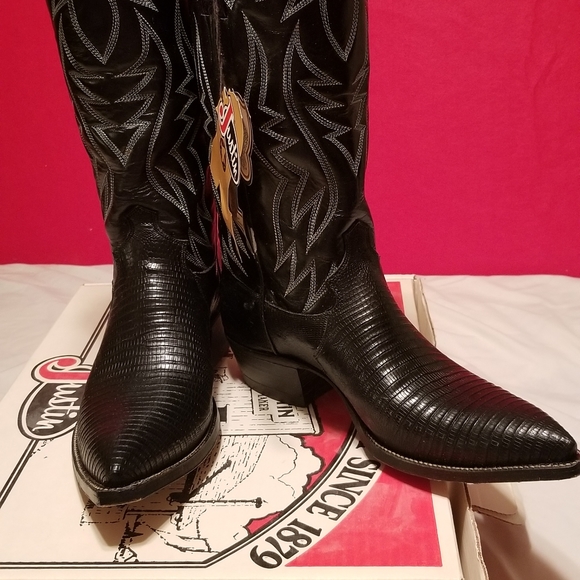 Justin mens Black Iguana boots